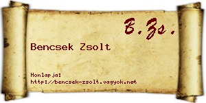 Bencsek Zsolt névjegykártya